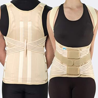 TIELLE CAMP - Modello 537 M/F CampONE corsetto semirigido dorsolombare con spallacci, rinforzi paravertebrali e 4 tiranti pelvici - Large