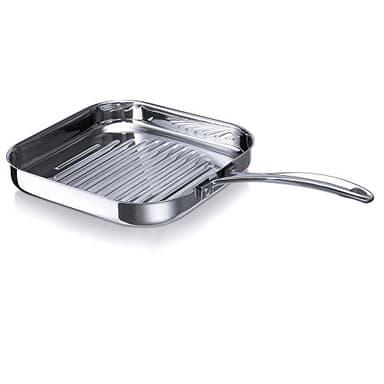 Bekaline 12068294 - Bistecchiera in Acciaio Inossidabile di Alta qualità, Adatta a fornelli a fuochi e a induzione, Dimensioni: 26,5 x 26,5 cm
