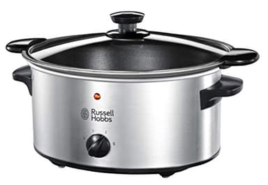 Russell Hobbs Pentola per Cottura Lenta - Pentola da 3,5 Litri con Rivestimento Antiaderente - Acciaio Inox; 3 Impostazioni di Temperatura; Mantenimento in Caldo; 160 Watt,Slow Cooker 22740-56