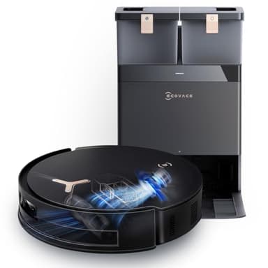 ECOVACS DEEBOT T50 MAX PRO OMNI Robot Aspirapolvere Lavapavimenti, 18.500Pa, ZeroTangle 2.0, Pulizia Profonda Tappeti, Spazzola Laterale Estendibile e Straccio, Lavaggio Automatico Acqua Calda 40-75℃