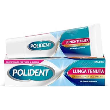 Polident Lunga Tenuta, Adesivo per Protesi Dentale, fino a 12 Ore di Tenuta Giornaliera, Gusto Menta Delicata, 1 Confezione da 40 g