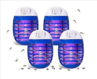 Zanzariera Elettrica Led Silenziosa 4 Pezzi,Trappola per Zanzare,Lampada Antizanzare Elettrica per da Interno y Esterno, Insetti Zanzare,Mosca,Falene