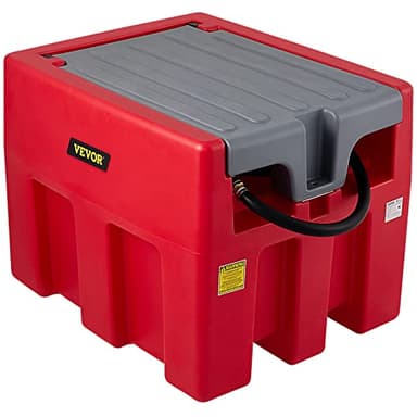VEVOR Serbatoio per Carburante Portatile, 220 Litri 12V CC Grande Serbatoio per Carburante con Pompa per Trasferimento Rosso per Camion, Trattori, Navi, Camper, Industrie all'Aperto, Industrie Edili