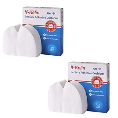 Y-Kelin Cuscino adesivo per protesi superiore Denture Adhesive- 30 pezzi per scatola (2 pacchi)