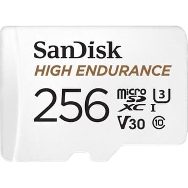 SanDisk HIGH Endurance Scheda microSDXC 256 GB per Videosorveglianza Domestica e Dashcam, con Adattatore SD, fino a 100MB/s in Lettura e 40MB/s in Scrittura, Class 10, U3, V30