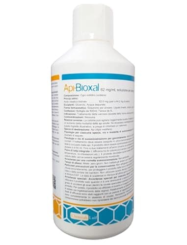 CentroVete Api-Bioxal Liquido 500 ml - Combatte la varroa delle api in Apicoltura - Soluzione con Glicerolo per alveari a Base di Acido Ossalico