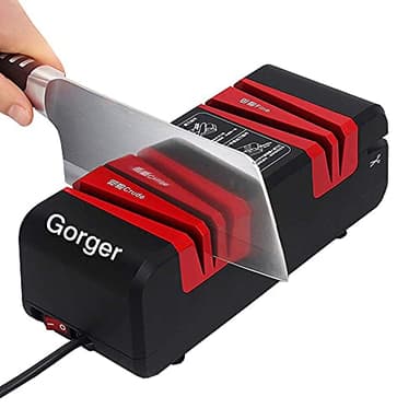 Affilacoltelli Professionale, Affilatura Grossa, e fine, affilacoltelli con design antiscivolo ed ergonomico per riparare e ripristinare le lame Sicuro E Facile Da Usare,Affilacoltelli elettrico