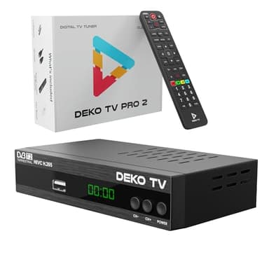 Deko TV PRO2 - Decoder Digitale Terrestre 2025 DVB-T2 PVR HEVC - Main 10 Bit - USB WiFi Multimedia PVR [2in1 telecomando]