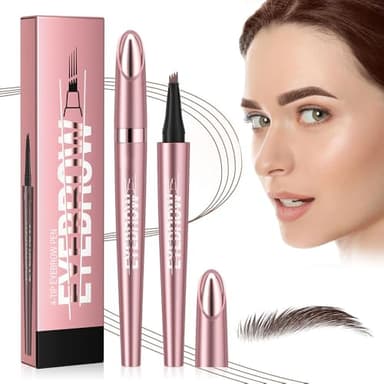 Microblading Matita Sopracciglia Waterproof, Eyebrow Pencil 3D Impermeabile 4 Punta Sopracciglio Precisa con Punta, Trucco Naturale di lunga Durata Fine Stroke Matita Sopracciglio (02# Marrone Scuro)