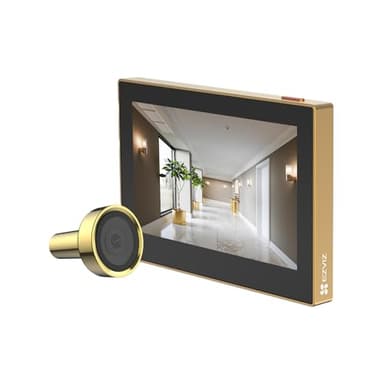 EZVIZ CP2 Spioncino Digitale a Batteria 1080P, Video Spioncino Senza Fili con Schermo a Colori da 4,3", Visione Grandangolare a 146°, Batteria Ricaricabile da 2200 mAh, WiFi 2.4 GHz, Colore Oro