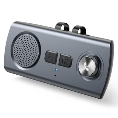 AGPTEK Vivavoce per Auto Bluetooth 5.3 con Siri, Assistente Google, Kit per Auto con Altoparlante Wireless con Slot per Scheda TF, Supporta la Connessione di 2 Telefoni Contemporaneamente