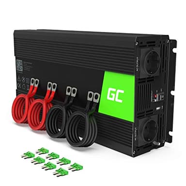 Green Cell 2000W/4000W 12V 220V/230V Onda Pura Inverter Invertitore di Tensione Fotovoltaico DC AC per Camper Auto Convertitore di Potenza, Trasformatore sinusoidale Pura Porta USB per Batteria Auto