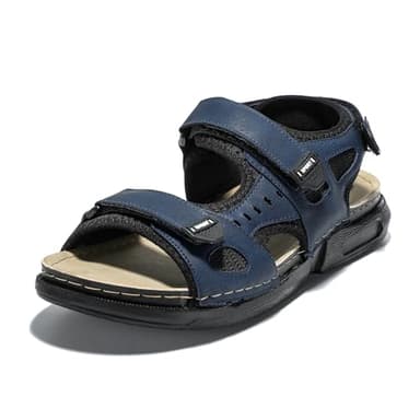 JOMIX Sandali Estive Sportivi Uomo a Strappo con Pelle Sintetica Outdoor Trekking Spiaggia Casa Mare TU2002 Navy, 43