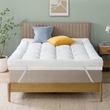 Zinus Topper in Schiuma Viscoelastica 160x190 cm - Spessore 10 cm - Design a Celle Aperte - Certificato OEKO-Tex - Traspirante e Ortopedico - Comfort Ergonomico - Firmness Media