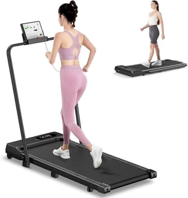 Dskeuzeew Tapis Roulant Elettrico Pieghevole Salvaspazio Walking Pad 8 km/h Tapis Roulant Extra Large (39 cm), Telaio Rinforzato, Schermo LCD, Tapis Roulant (Nero)