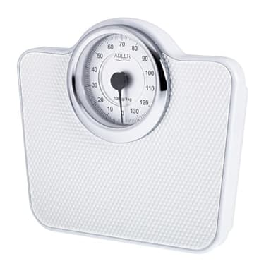 ADLER AD 8180 - Bilancia pesapersone meccanica, peso corporeo, bilancia fitness analogica, capacità 136 kg, diametro quadrante 15 cm, superficie antiscivolo, facile da leggere, calibrata con bottone