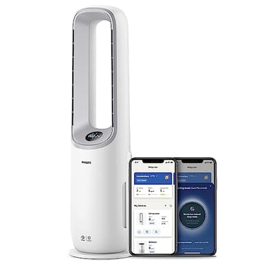 Philips Air Performer 2-in-1: Purificatore e Ventilatore - Fino a 70 m². Filtro HEPA. Rimuove odori e il 99,97% delle particelle inquinanti. Display, App e Alexa (AMF765/10)