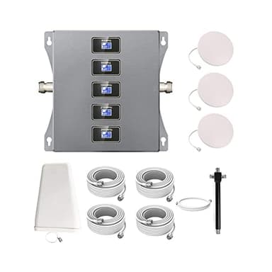 KKBSTR Amplificatore Segnale Cellulare 5 Bande 800/900/1800/2100/2600MHz, Ripetitore Segnale Cellulare 2G 3G 4G, Tre Antenne Interne