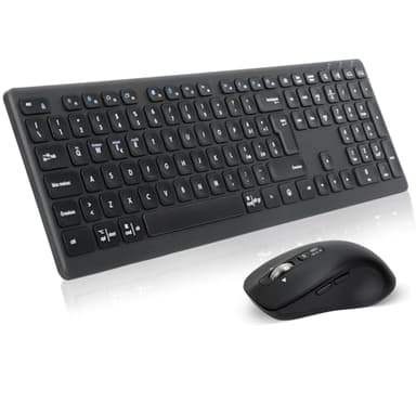 Combinazione wireless di tastiera e mouse M9300, ricevitore USB 2-in-1 e due Bluetooth, tastiera silenziosa multi dispositivo, adatta per computer, laptop, uffici e lavoro