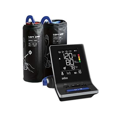 Braun ExactFit 5 Connect Misuratore connesso della pressione arteriosa da braccio , Compatibile con l'app Braun Healthy Heart, Indicatore con codifica a colori |2 misure di bracciale , BUA6350