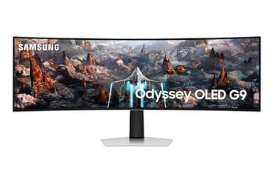 Samsung Monitor Gaming Odyssey OLED G9 (S49CG934), Curvo (1800R), 49'', 5120x1440 (DQHD), 32:9, HDR10+, OLED, 240Hz, 0,03ms (GtG), Compatibilità G-Sync, Micro HDMI, USB 3.0, DP, Casse