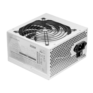 MARSGAMING MPIII550P, Alimentatore PC ATX 550W, 5 Anni di Garanzia, 85% di Efficienza, Sistema Digitale APFC, Ventola FDB 120mm AI-RPM, Tecnologie DC-DC e SMD, Cavi Piatte Extra-lunghi, Bianco