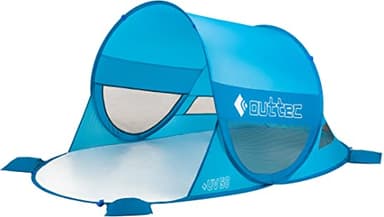 Outtec Tenda da Spiaggia Portatile - Parasole Spiaggia UV 50 - Tenda da Spiaggia Pop Up - Pieghevole Tenda Mare - Tenda Spiaggia Bambini con Sacche di Sabbia - Tenda da Giardino Facile da Trasportare