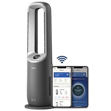 Philips Air Performer 3in1 Purificatore, ventilatore e riscaldamento - Fino a 70 m². Filtro HEPA. Rimuove odori e il 99,97% delle particelle inquinanti. Display, App e Alexa (AMF870/15)