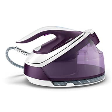 Philips PerfectCare Compact Plus Ferro da Stiro con Caldaia - 2400W, Colpo di Vapore 450g, Pressione 6,5 Bar, Tecnologia OptimalTEMP, Serbatoio 1,5 l, Viola/Bianco (GC7933/30)