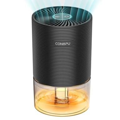 CONOPU Deumidificatore Casa Portatile Muffa, Deumidificatore Silenzioso con 7 colori Luce, Risparmio Energetico, Spegnimento Automatico