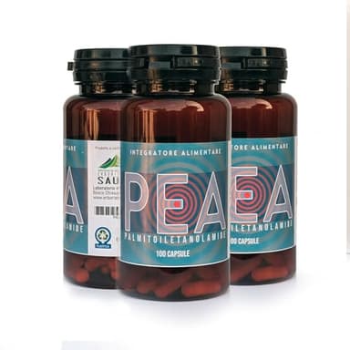 PEA (Palmitoiletanolamide) 1320mg/giorno (4 cps) - Integratore Naturale Antinfiammatorio e Antidolorifico - 100 Capsule Vegetali (3 flaconi)