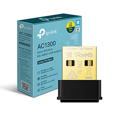 TP-Link Archer T3U Nano USB Adapter Network Card, Wireless Dual-Band WiFi AC1300Mbps, Nano Size, USB 2.0, MU-MIMO, Support Windows, Mac OS X