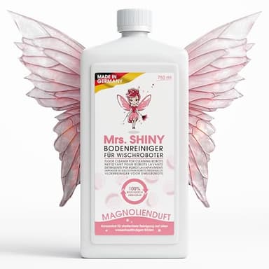 Mrs. SHINY - Detersivo robot lavapavimenti con fragranza di magnolia - pulizia senza striature e asciugatura rapida - Detersivo per lavapavimenti - Compatibile con vari Detergente lavapavimenti - 750m