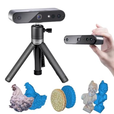 Revopoint Inspire Scanner 3D per stampante 3D, Scanner 3D portatile Precisione 0,2 mm, Fotocamera a colori RGB, Scansione IMU stabile a 9 assi, Scanner 3D portatile per iOS, Android, Windows, macOS