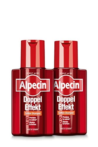 Alpecin Doppel Effekt 2 x 200 ml | Shampoo anticaduta per uomo e antiforfora, Trattamento professionale