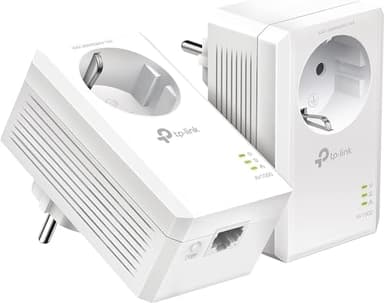 TP-Link TL-PA7017P Kit Powerline con Presa Passante Schuko, AV1000 Mbps su Powerline, 1 Porta Gigabit, Plug and Play