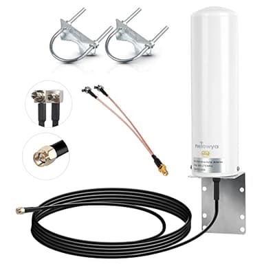 Nelawya 4G LTE Antenna Esterno Omnidirezionale High Gain 10-12dBi Long Range Antenna con spina SMA/Dual TS9 per Router 4G Netgear Nighthawk M1 MR1100