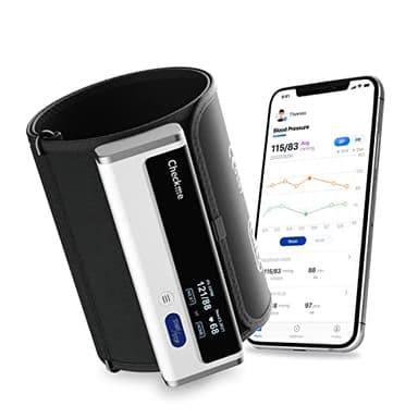 CheckMe Armfit Misuratore di Pressione Professionale Digitale con APP per iOS e Android, Bluetooth Misuratore Pressione da Braccio Automatico con Gestione Multiutente per Uso Domestico