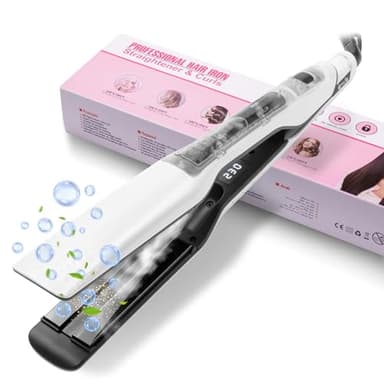 Piastra Vapore, UKLISS Piastra Larga 40MM con Display LCD, Piastra per Capelli Vapore con 14 Impostazioni Temperatura, Piastra per Capelli Ultra Lisci - Estrema Stiratura Protezione Capelli, 100℃-230