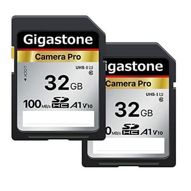 Gigastone Scheda di memoria SDHC da 32 GB, fotocamera Pro seriale, confezione da 2 schede, velocità fino a 100 MB/s. Compatibile con fotocamera Canon Nikon Sony Videocamera A1 U1 V10 UHS-I Classe 10