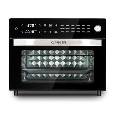 Klarstein Vigor Air - Friggitrice ad aria XXL con 1800 W, friggitrice ad aria calda da 30 litri, air fryer, 18 programmi, calore dall'alto e dal basso, nero