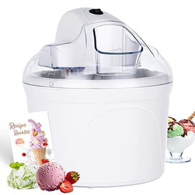 Vpcok Direct Macchina del gelato 1,5L Gelatiera Autorefrigerante Macchina Gelato Macchina del Gelato con Bocca sul Grande Coperchio Visibile Macchina per Gelato Pronto in 30 min