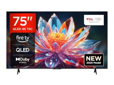 TCL 75T6C 75" QLED 4K HDR, Fire (Smart con Dolby Vision e Atmos, HDR10+, Premi e Chiedi ad Alexa)