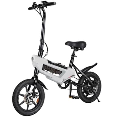 E-RIDES Bicicletta Elettrica Pieghevole A01, 14 Pollici, Motore 250W, Telaio in Acciaio al Carbonio, 25 km/h, Batteria 36V 6.4Ah, Display LCD, Resistente all'Acqua IP54, Leggera per Mobilità Urbana