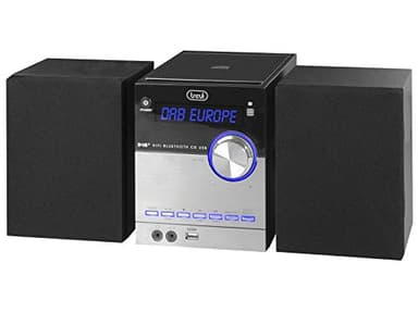 Trevi Hcx 10D8 Dab Stereo Hi-Fi con Ricevitore Digitale Dab/Dab+ e Fm con Rds, Display Alfanumerico LCD, Bluetooth, Cd, Mp3, USB, Aux-In, Funzione Auto-Memory, Funzione Orologio, Nero