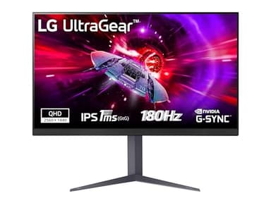 LG UltraGear 32GS75Q Monitor Gaming 32" IPS QHD (2560x1440), 180Hz, 1ms (GtG), G-Sync Compatible, AMD FreeSync, HDR 400, HDMI 2.0 (HDCP 2.2), DisplayPort 1.4, AUX, Flicker Safe, Nero