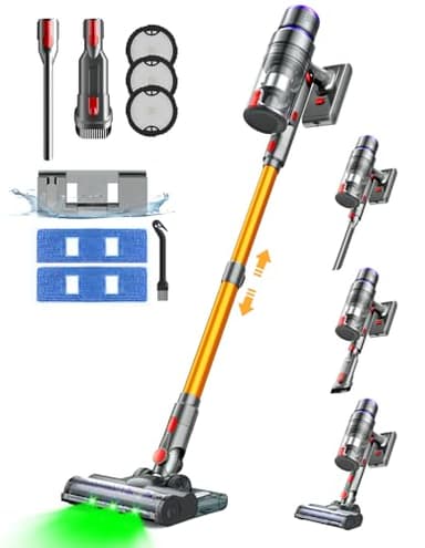 VACTechPro 60min/40kPa Aspirapolvere senza fili Potente V15MOPX Aspirapolvere lavapavimenti,8 in 1 Scopa Elettrica Senza Fili,rimuovere facilmente le macchie
