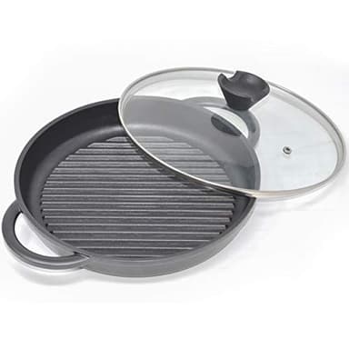 joeji's Kitchen Padelle Grill Bistecchiera Antiaderente 27cm - Induzione Alluminio - 100% Libero di PFOA