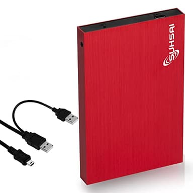 SUHSAI Disco rigido esterno portatile da 320 GB USB 2.0 HDD Unità di backup Disco rigido per trasferimento dati ad alta velocità Compatibile con PC, Mac, Windows, Desktop (Rosso)