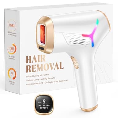Haarlosy IGBT Epilatore Luce Pulsata con Indolore e di Qualità da Salone, con Risultati Migliori, Duraturi e più Rapidi, Depilatore Laser a Casa per Donne e Uomini, Viso, Linea Bikini, Corpo, Bianco